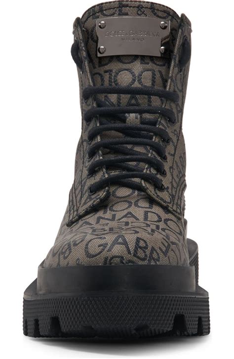 Dolce&Gabbana High Trekking Logo Jacquard Boot 